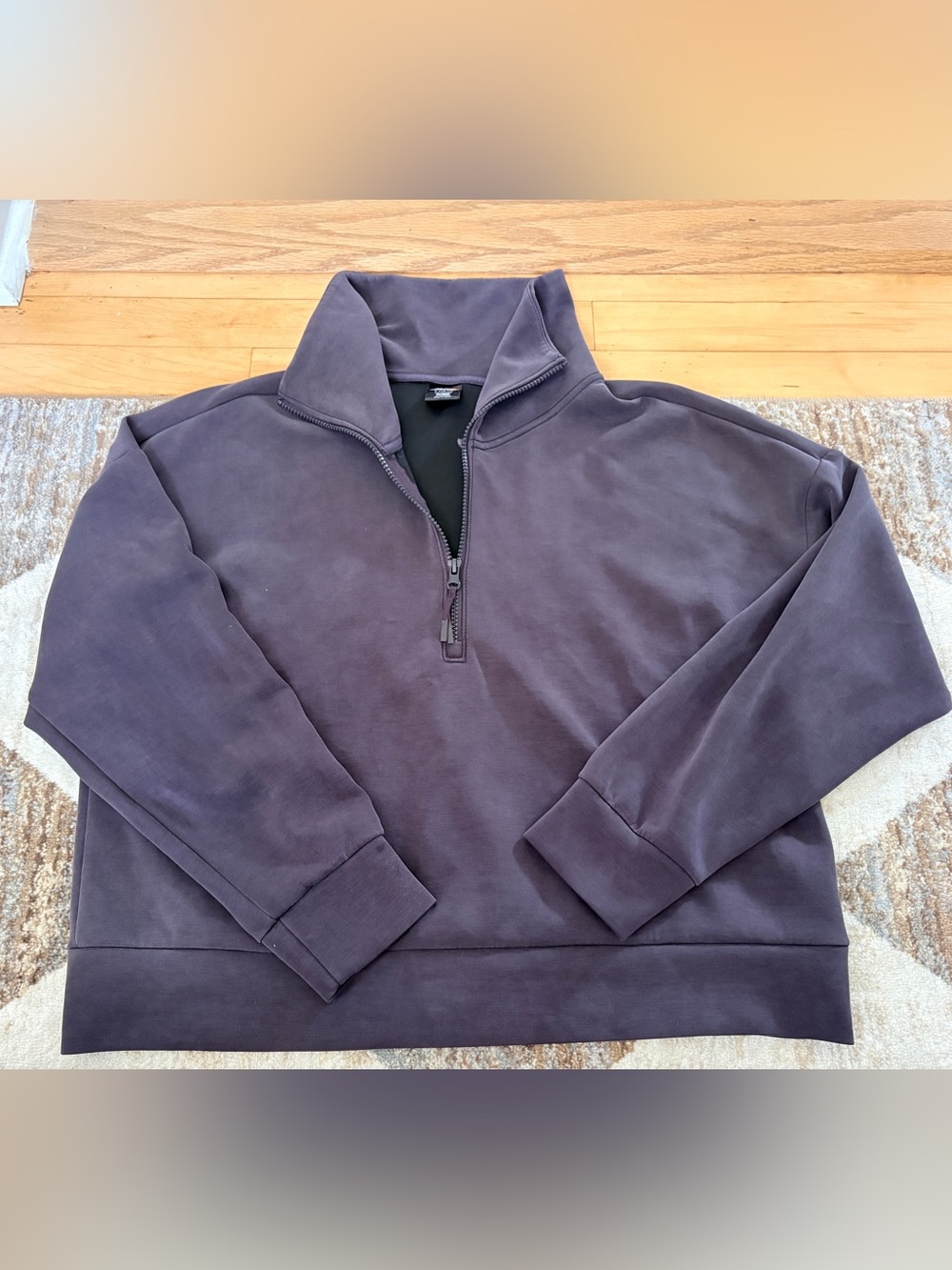 Buttery Soft Avia Women’s Zip-Up Pullover Sweater - Dark Purple